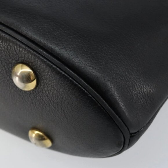 SAINT LAURENT Tote Bag Leather Black Gold Auth bs29495 - Picture 5 of 16